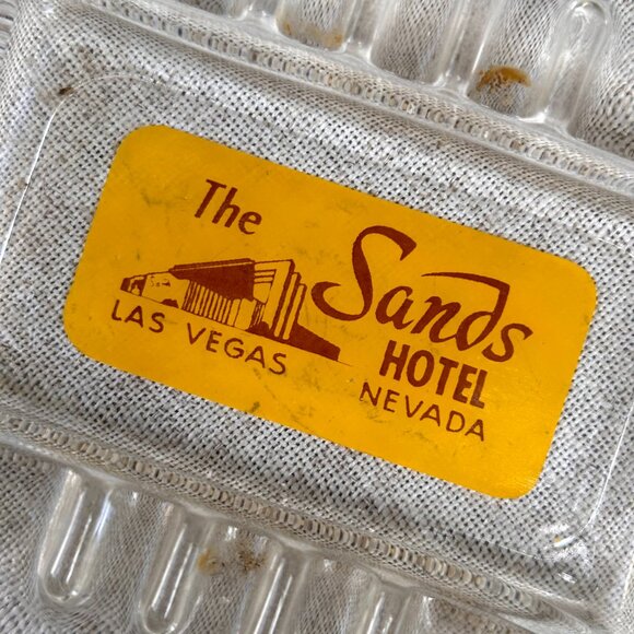 1960s The Sands Hotel Las Vegas Glass Ashtray - Picture 2 of 7